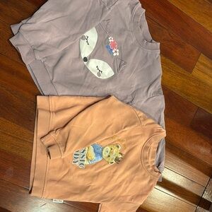 Cute Animal Print Sweatshirts - Pink and Purple